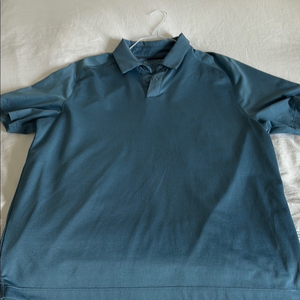 Under Armour Blue Polo Shirt Classic Collar Smooth Finish